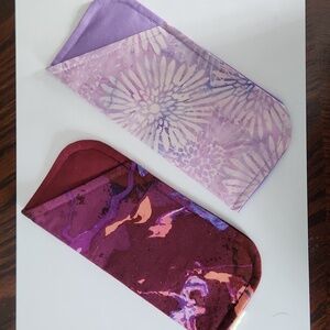 Handmade Abstract Designs Cotton Eyeglass Cases, set of 2